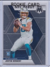 JUSTIN HERBERT ROOKIE CARD 2020 Mosaic Football NFL DEBUT RC Los Angeles Charger