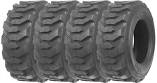 SET 4 ZEEMAX HEAVY DUTY 12-16.5/12PR G2 SKID STEER TIRES FOR BOBCAT W/ RIM GUARD