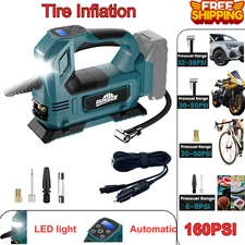 Cordless Tire Inflator Air Compressor for Makita 18V Battery, 160PSI, Air Pump
