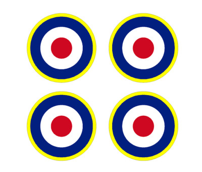Set of 4 Remote Control (RC10) RAF Roundels 4'' RC Airplane Sticker