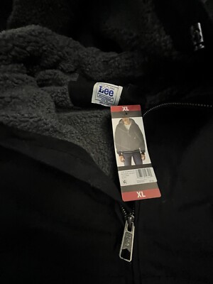 Lee Men's Full Zip Canvas & Sherpa Lined Workwear Jacket (Black SZ XL) $119 MSRP