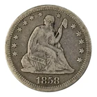 1858 Seated Liberty Quarter Very Fine Condition