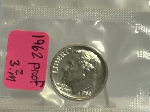 1962 Proof Roosevelt Dime, 90% Silver, BU, Sealed In Mint Cellophane! 🔥🔥