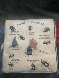 Vintage APCO Rules of the Road Boating Cushion