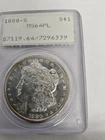 1880-S MS64 PL Morgan Silver Dollar PCGS Certified Rainbow Crescent Reverse