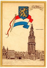 Postcard Greetings from Holland Groningen Erven Lucas Bols Distillers Amsterdam