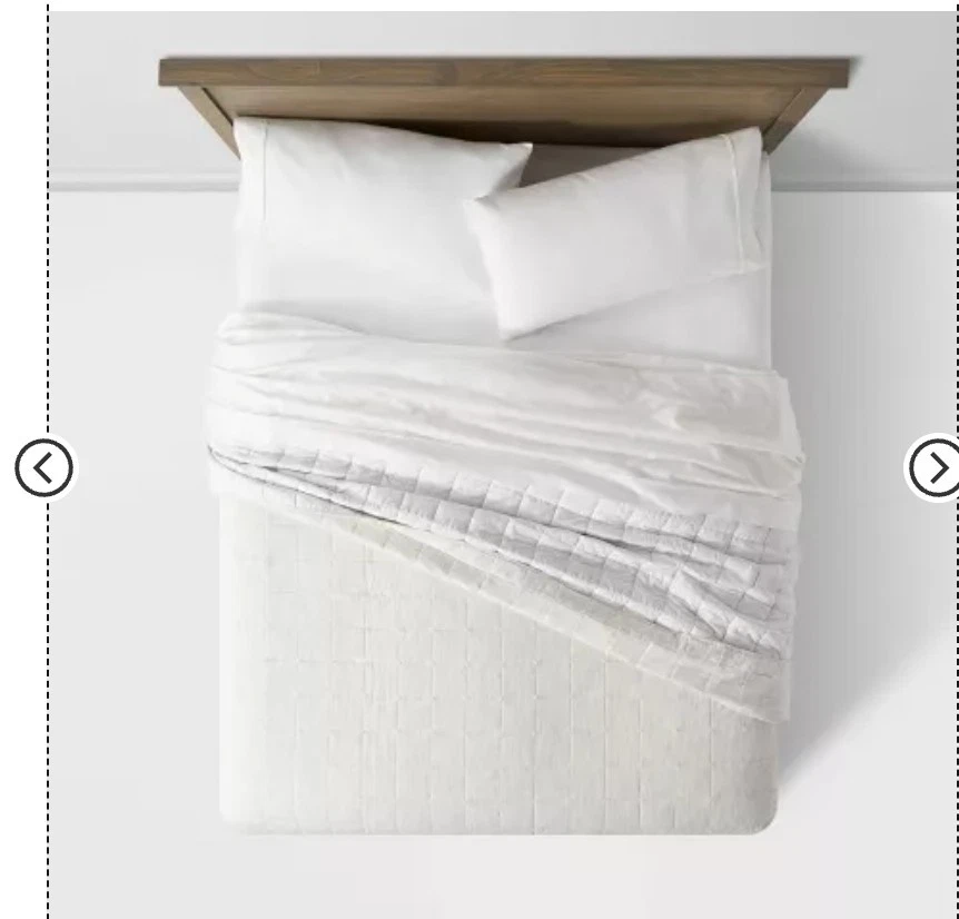 Edredón de lino de algodón teñido Threshold King Space gris claro* Foto 4 de 4