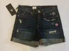 NWT Rock Republic Size 6 Patriotic USA Distressed Jean Shorts Americana Denim