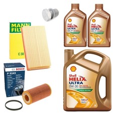SERVICE KIT 7L SHELL & MANN BOSCH AIR OIL FILTERS FOR AUDI RS3 2.5 SPORT 2015-20