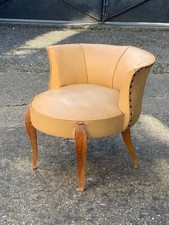 Ancienne petite chaise - fauteuil chauffeuse époque art déco, en skaï