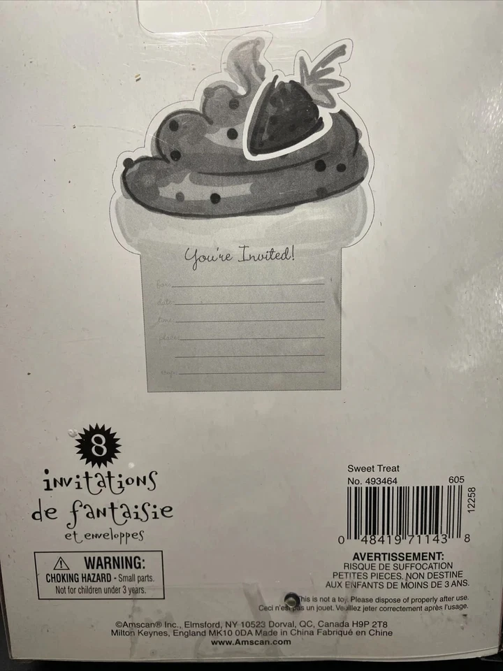 Sweet Treat Jumbo Fill-In Invitations 8ct - Image 3 of 3