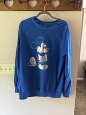 Disneyland Blue Metallic Mickey Mouse Sweatshirt Size XL