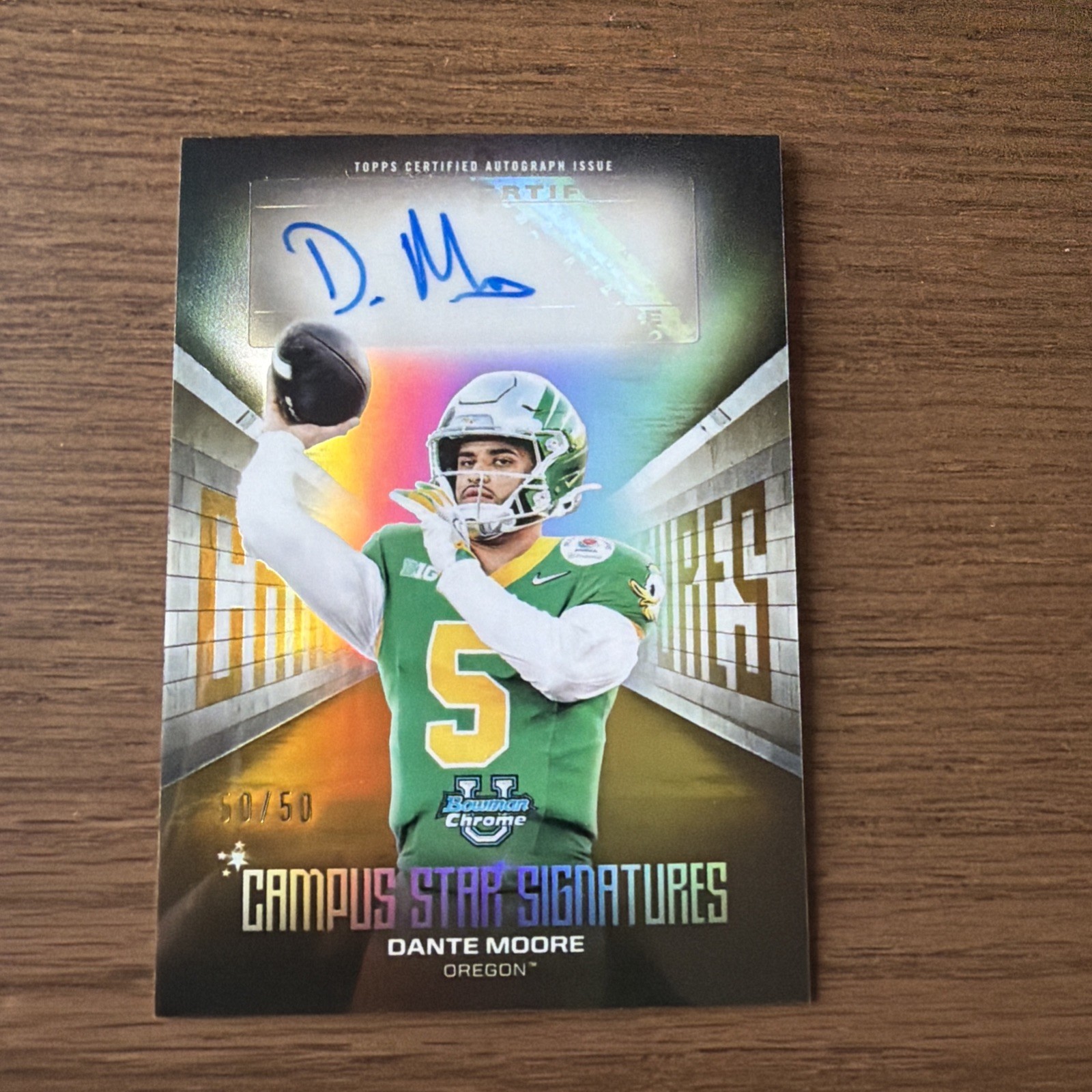 2025 Bowman Chrome U DANTE MOORE Campus Star Signatures Gold AUTO 50/50 - 1/1 🔥