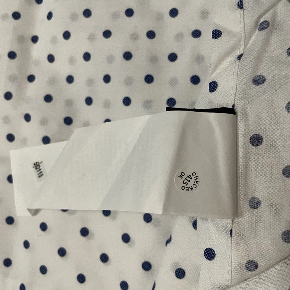 Tommy Hilfiger 3 件套 2 枕套 1 全平板白色海军蓝圆点 — 第 4/4 张图片