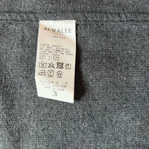 AURALEE Silk 100% Double Button Collarless Jacket Size 3 A7SJ01SD Used image 3