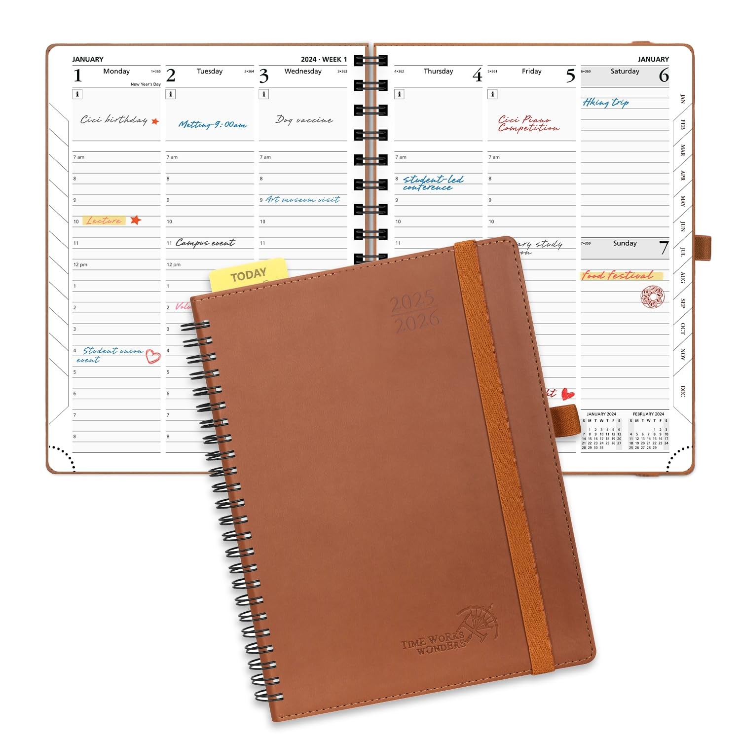 2025-2026 Academic Weekly Planner - Medium 6.5x8.5 Inch July Start Calendar-image