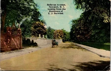 Bellevue Ave-Horse & Buggy-Newport, Rhode Island-Divided Back Postcard