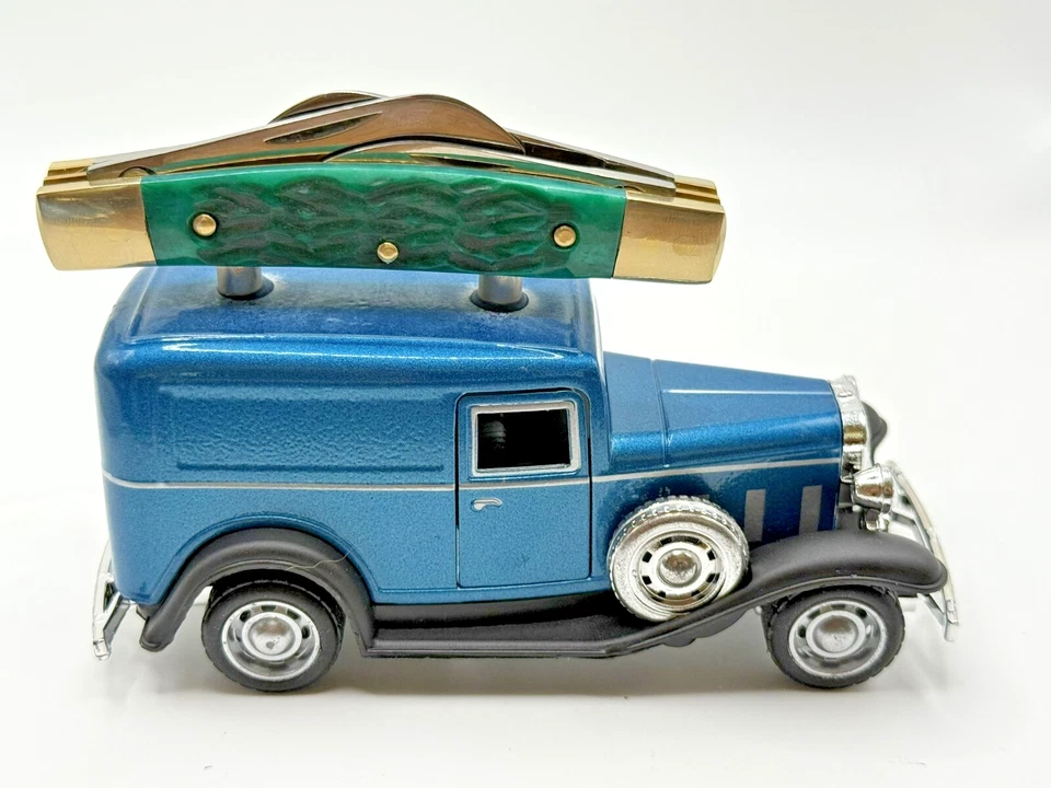 Buck Creek Bobcat Green Pick Bone acero inoxidable 4 hojas con carro de exhibición Foto 2 de 4