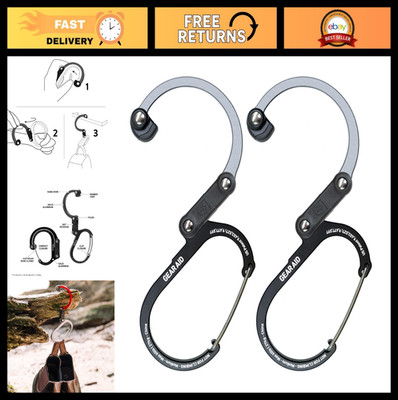360° Swivel Carabiner Clip & Hook - Medium Gear Clip for Camping, Backpacking, S