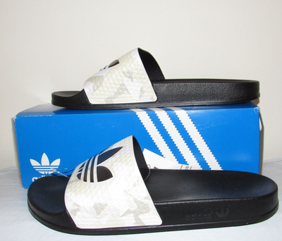 adidas Mens Adilette Camo Sand Black Slide Sandals FW4391  display picture 1