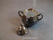 PW Bavaria Zuckerdose mit Deckel, Porzellan, versilbert