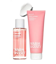 ORIGINAL Victoria's Secret Pink Warm & Cozy Body Mist Spray & Lotion Set NEW