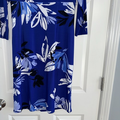 Lauren Ralph Lauren dress Blue Floral Size 14 New With Tags - Picture 7 of 8