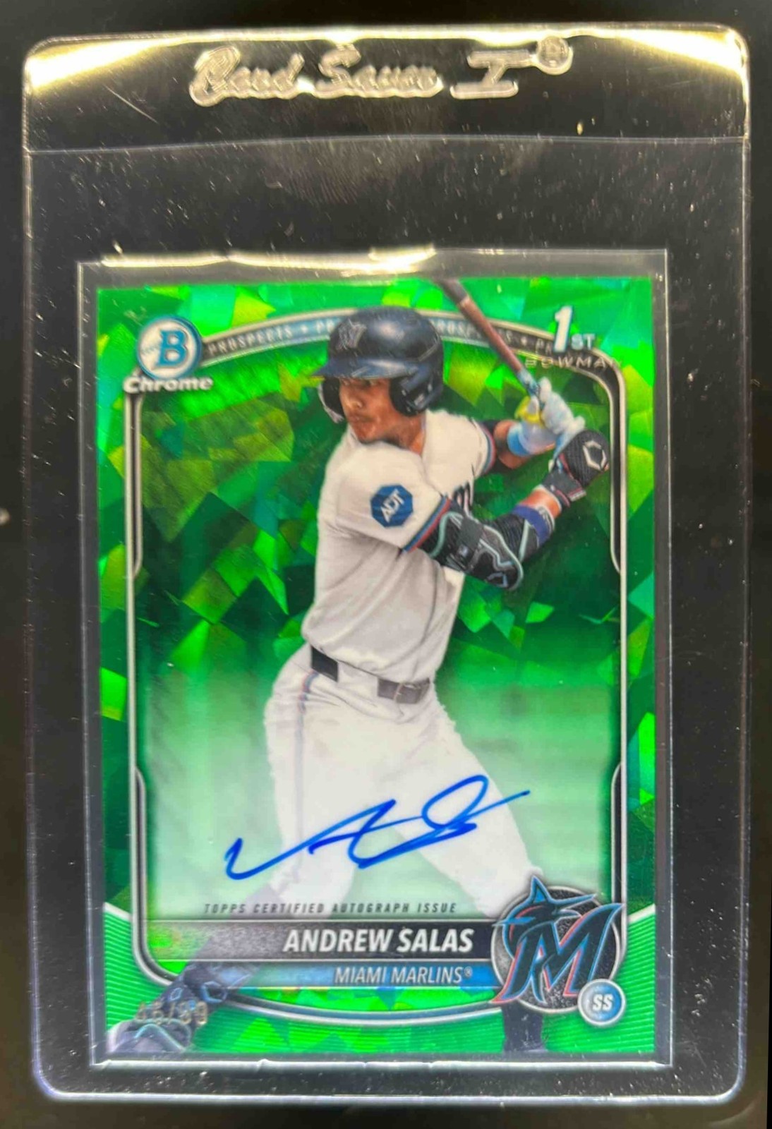 2025 Bowman Chrome Sapphire Andrew Salas Auto Green Refractor 1st #45/99