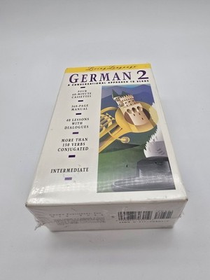 Living Language German 2 Conversational Approach Verbs SEALED Cassette Book Set