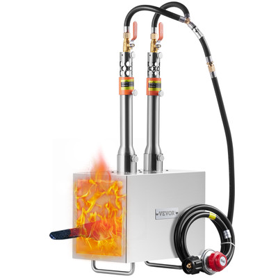 VEVOR Portable Propane Forge 2 Burner Farrier Forge 2600  Knife Metal Square