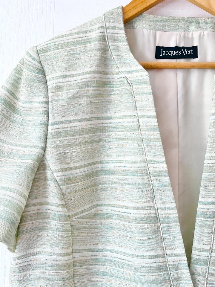 JACQUES VERT Mint Green Jacket Size 18 Elegant Wedding Blazer MoB Smart Occasion - Image 2 of 4