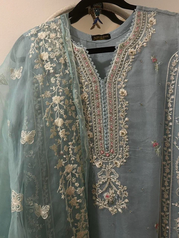 Juego de 2 piezas agha noor azul claro talla pequeña Foto 3 de 4