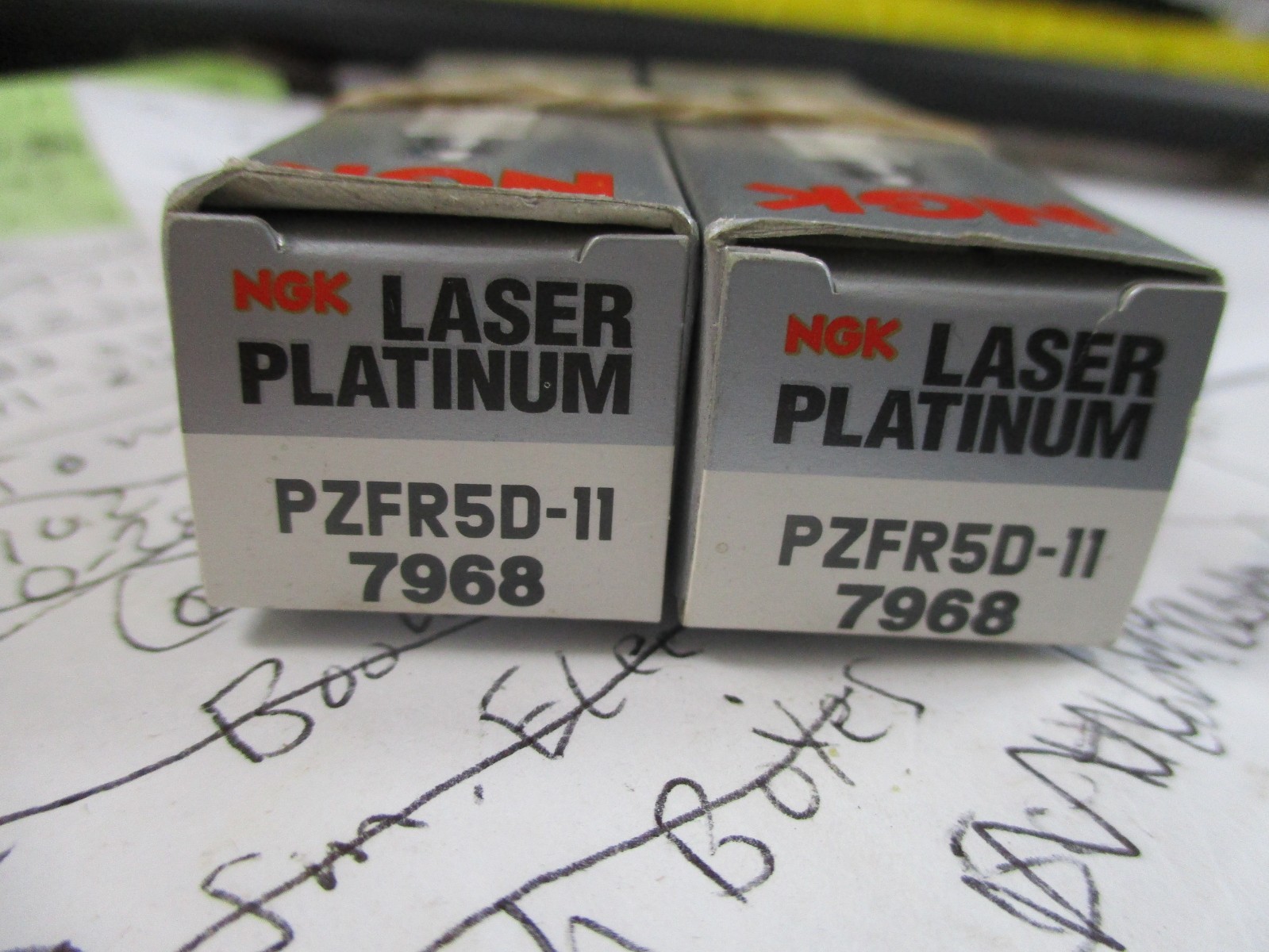 2-NEW- NGK- 7968-PZF5D-11- LASER PLATINUM-Spark Plugs NOS