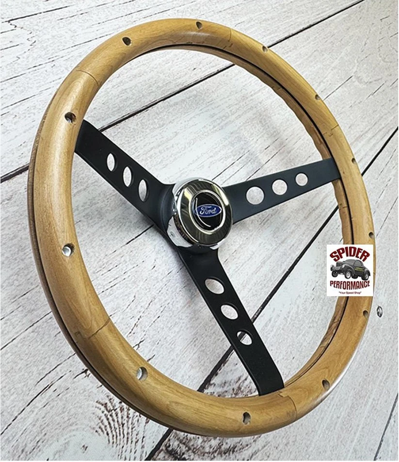 Volante Ranger Bronco II 1985-1988 azul ovalado 13 1/2" nogal negro radios Foto 2 de 4