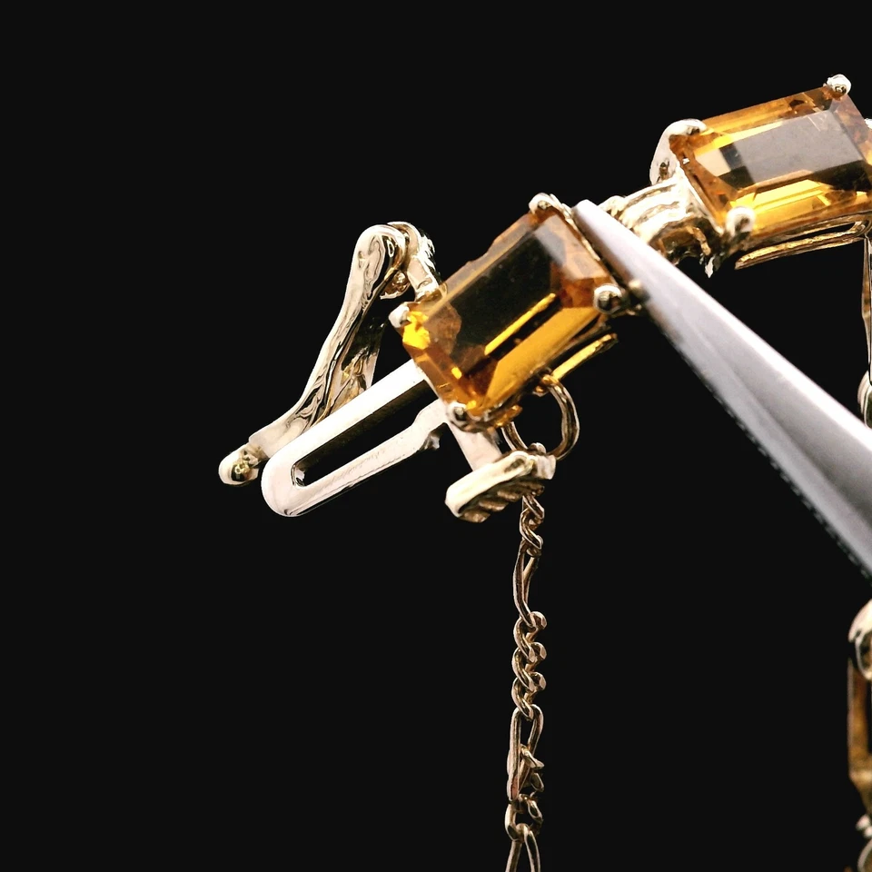 "Pulsera tenis topacio amarillo oro amarillo 14 quilates - 7,32 g (4,7 DWT) - 6""" Foto 4 de 4