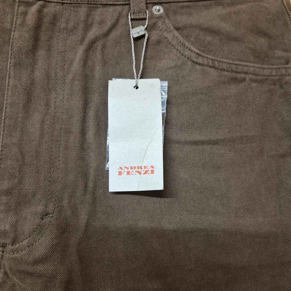 Andrea Fenzi Trousers Men's Size 34 Brown Cotton Made in Italy Casual - Image 3 of 4
