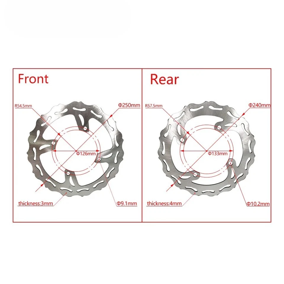 Front Rear Brake Disc Steel Disk Braking Dish For KAWASAKI KXF KLX 250 450 - Изображение 3 из 4