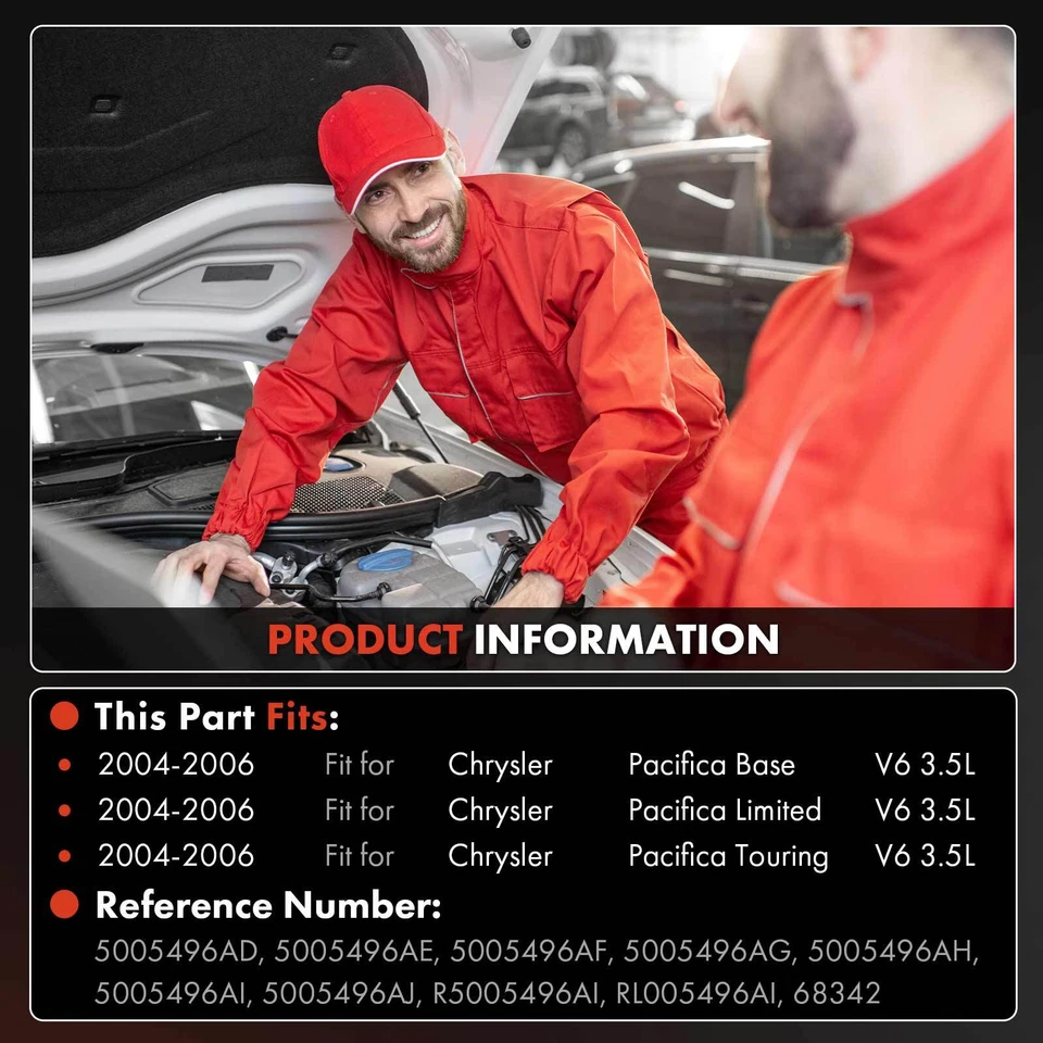 New A/C AC Compressor with Clutch for Chrysler Pacifica 2004 2005 2006 V6 3.5L - Image 2 of 4