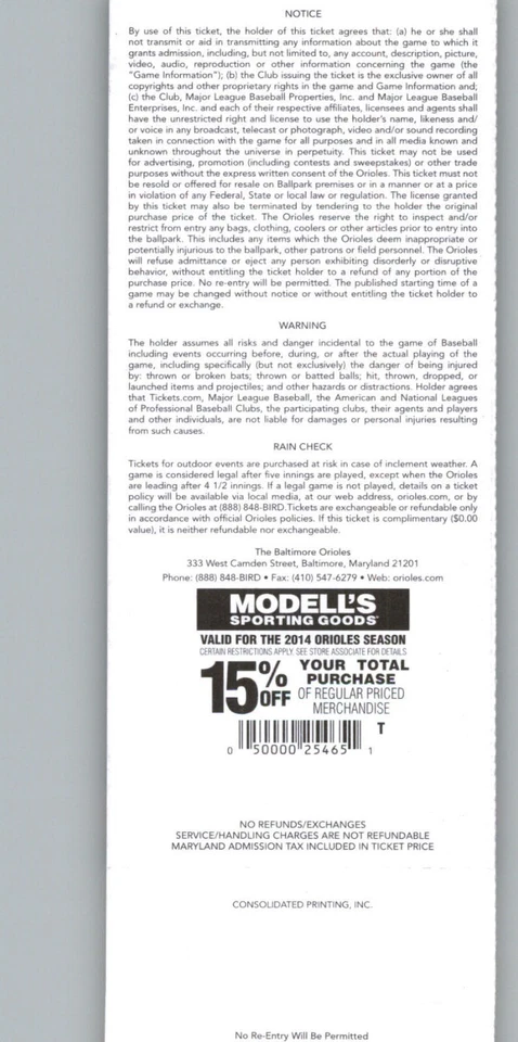 Boleto Marineros vs Baltimore Orioles 8/3/2014 - J.J. Hardy / Cal Ripken,.. Foto 2 de 3