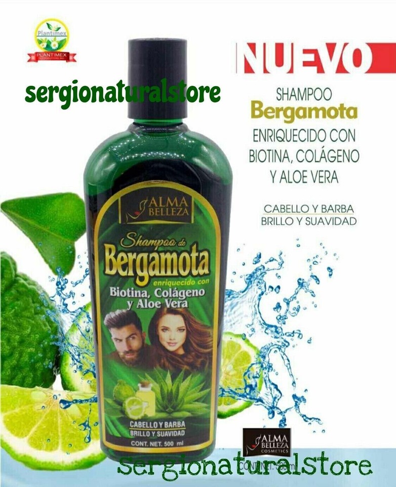 2 Packs Shampoo BERGAMOTA BIOTINA aloe Vera COLAGENO Keratin Hair