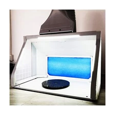T TOGUSH Professional Airbrush Spray Booth with 3 LED Light Turn Table Large ...