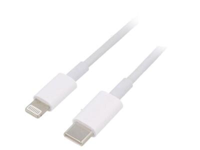 AK-USB-35 Kabel USB 2.0 Apple Lightning-Stecker,USB C-Stecker 1m weiß AKYGA