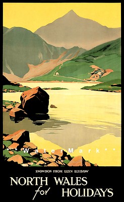 North Wales For The Holidays Snowdon 1930 Vintage Poster Print Tourism Travel