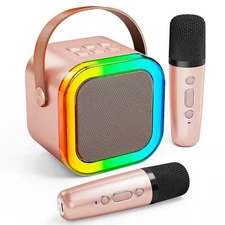 Karaoke Machine for Kids Adults Portable Bluetooth Mini Karaoke Microphone Si...