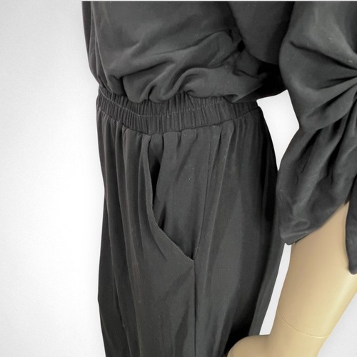 VINCE CAMUTO Small Jumpsuit Schwarz Cold Shoulder Knoten Blouson Elegant Freizeit - Bild 7 von 9