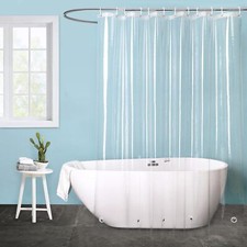 Clear Shower Curtain Liner 72x78" Heavy Duty 9G PEVA with 5 Magnets 12 Hooks