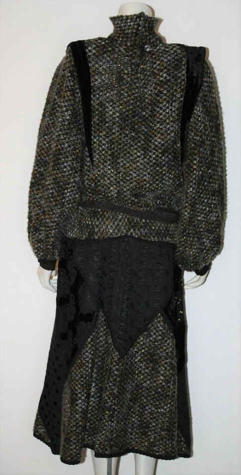 Falda Top DANIEL BITTON Italia S M DE COLECCIÓN Verde Negro Cuentas Terciopelo Gris Foto 2 de 4