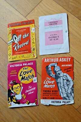 4 x 50er Jahre THEATERSHOW PROGRAMME Arthur Askey Love Match Off The Record Calvert