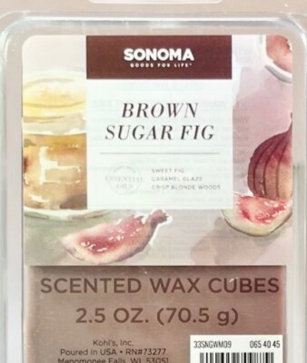 2 pkgs SONOMA Scented Wax Cube Melts - BROWN SUGAR FIG , caramel glaze woods New