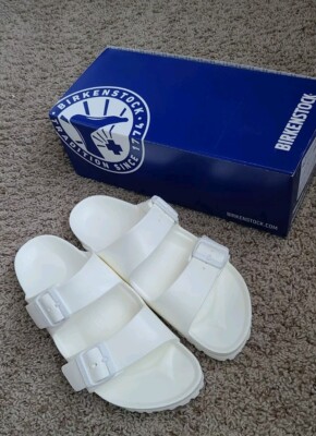 NIB Birkenstock Arizona EVA Sandal 40 Narrow White Made in Germany